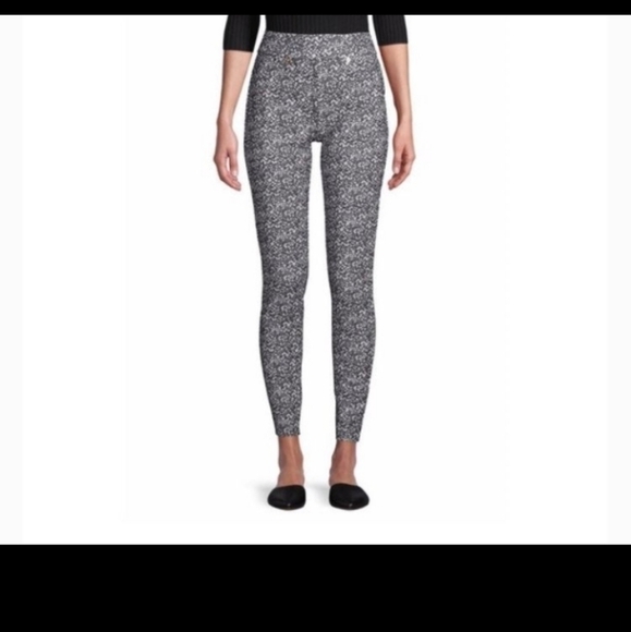 Michael Kors blk & WHT speckled leggings. NWT Size med - Picture 1 of 16